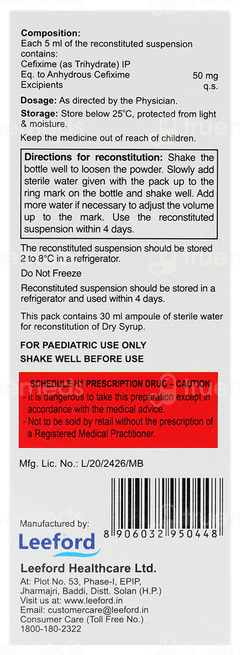 Cefitaxe 50 Mg Syrup 30 Ml Cefitaxe 50 Mg Syrup 30 Ml